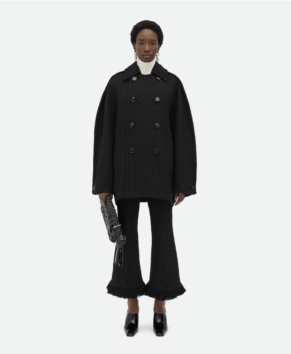 BOTTEGA VENETA Light Cotton Tweed Cocoon Coat